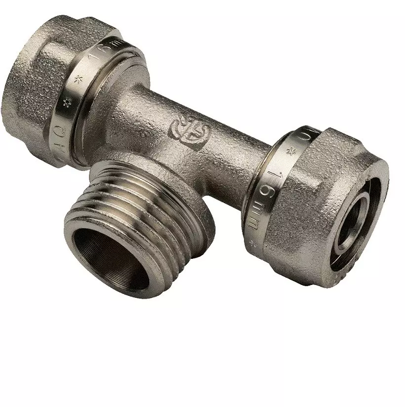 Тройник переходной для металлопластиковых труб 16х1/2&quot;х16 НР, AQUALINK 00287