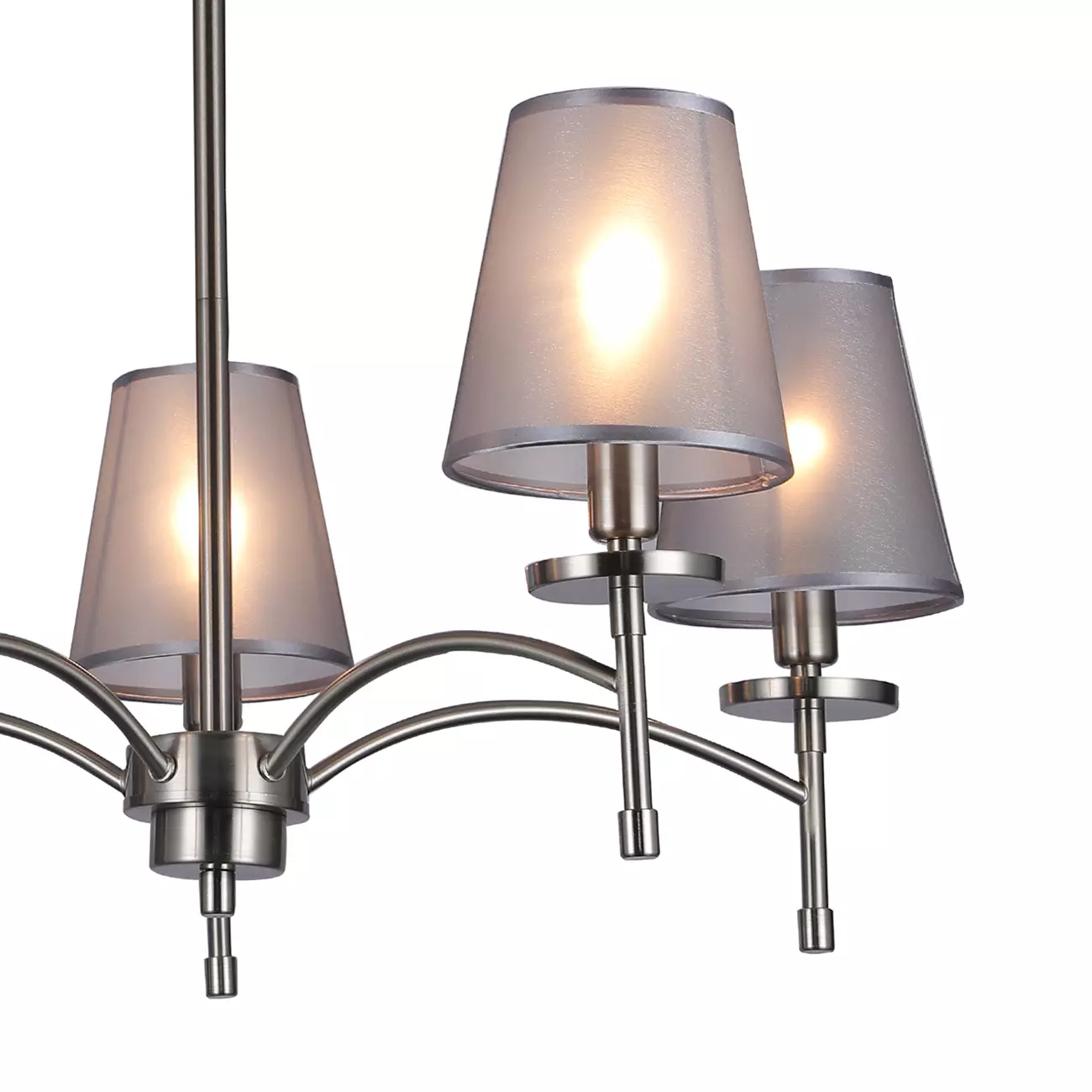 Люстра на штанге 5хЕ14 металл/ткань никель/серый Escada 694/5PL