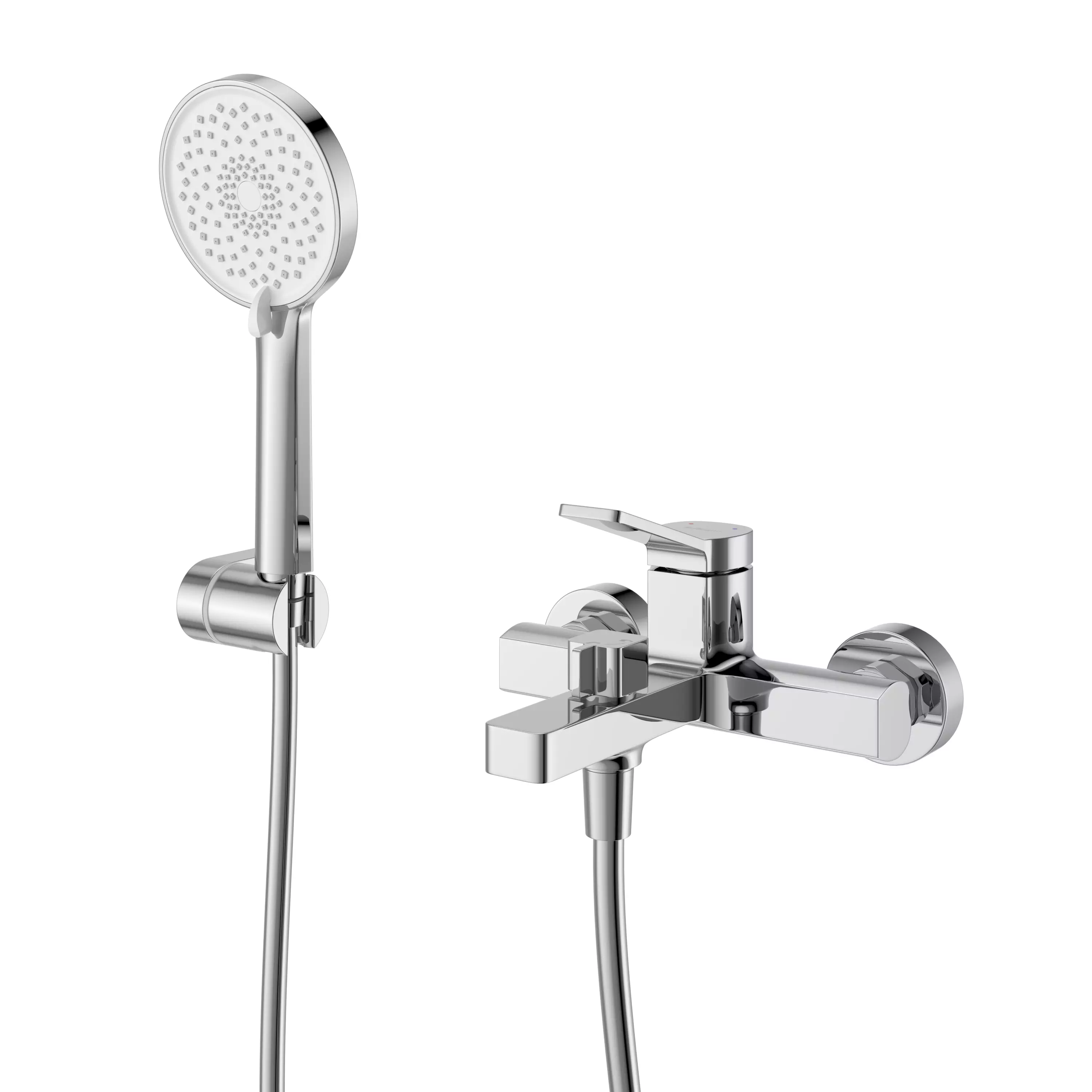 Смеситель для ванны и душа, хром BelBagno ALBANO-VASM-CRM с ручным душем, шлангом и держателем