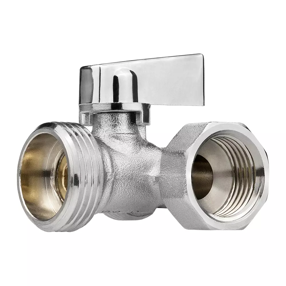 Кран шаровой трёхпроходной для бытовой техники 1/2&quot;х3/4&quot;х1/2&quot; в/НР, ник.лат.COMPACT,ГОСТ,MASTERPROF