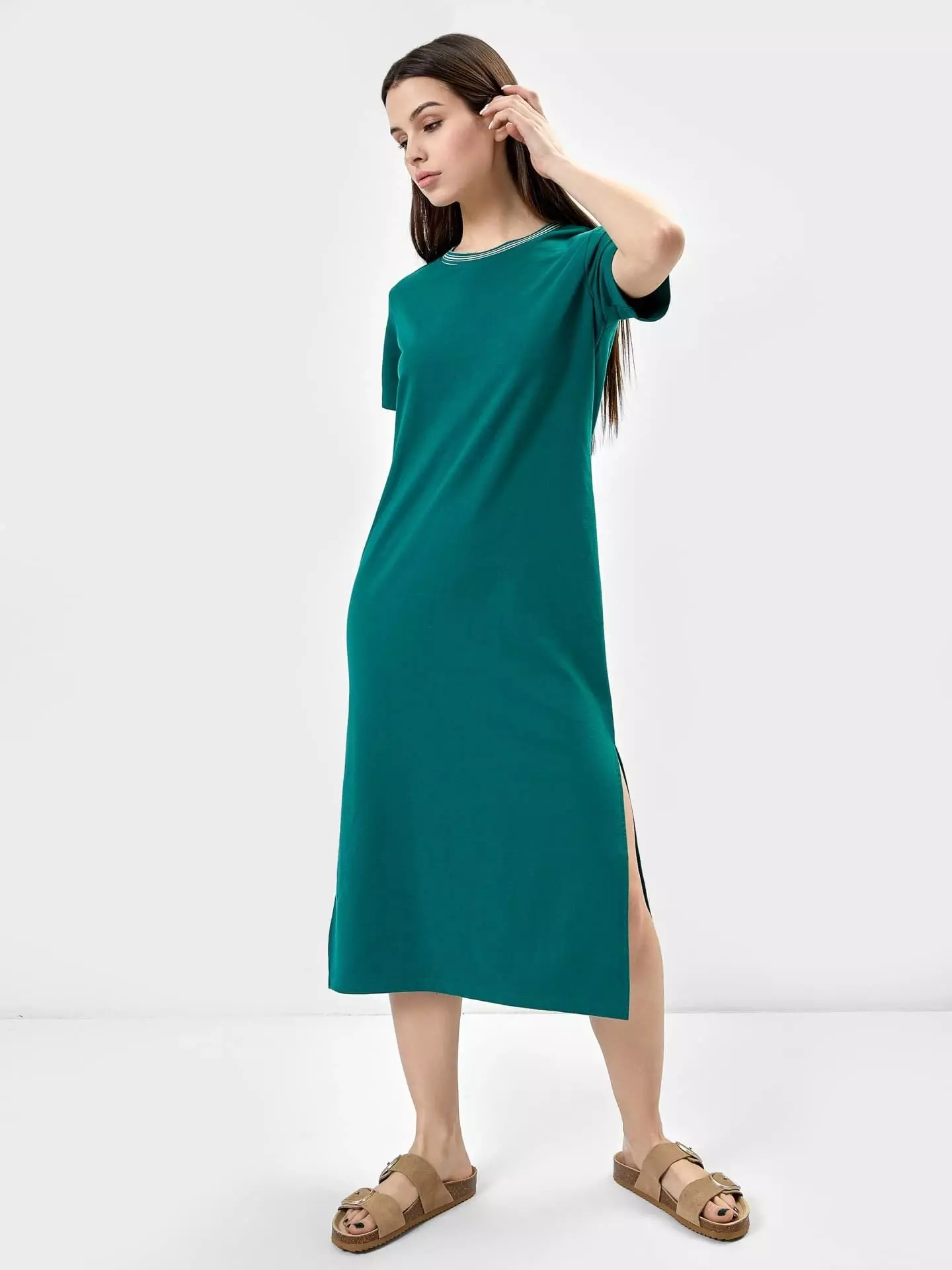 Платье жеское, арт. 22/22299Ц-7, модель 152402, р-р 164/170-92-98, цвет: т.зеленый