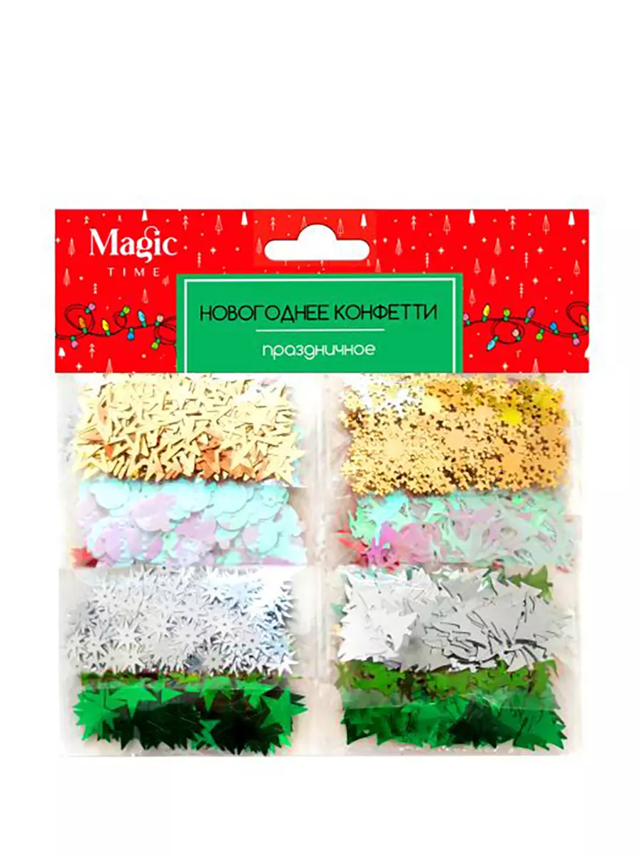 Новогоднее конфетти из ПВХ, набор из 8 упаковок / 1х18х17см 92294