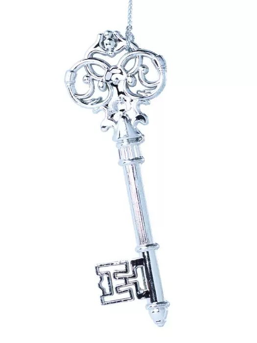 Новогоднее подвесное украшение Ключ в серебре из полипропилена / 1x5x14,5см 89065