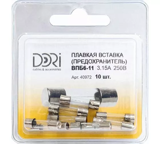 Плавкая вставка ВПБ6-11 3,15А 250В DORI 40972