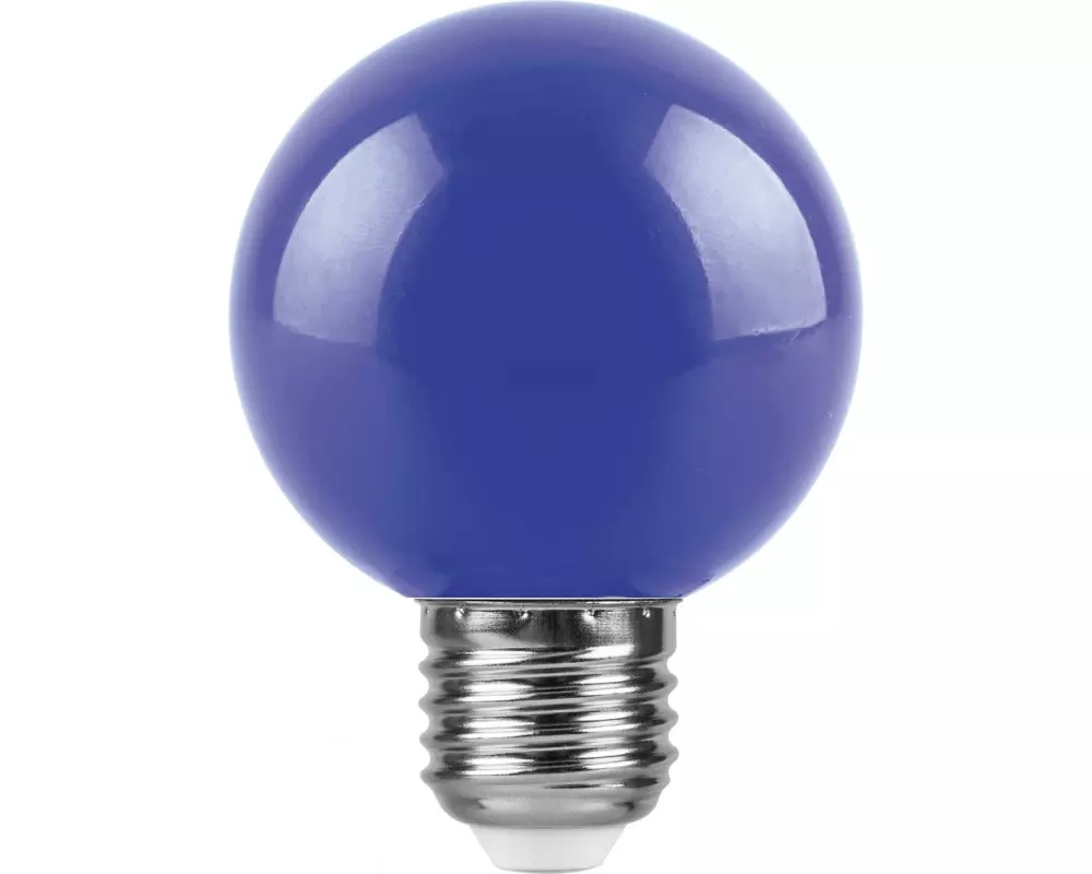 Лампа светодиодная Feron 25906 LB-371 (3W) 230V E27 синий Шар для белт лайта G60
