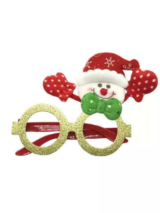 Карнавальные очки Снеговик в варежках с декором 1,5x16x12,5см арт.88940