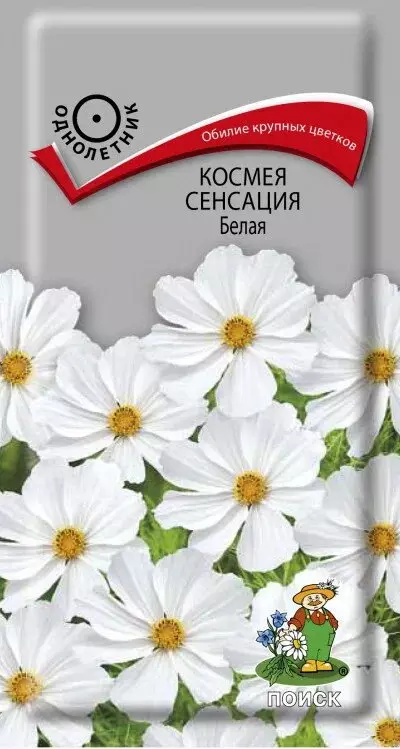 Семена цветов Космея Сенсация Белая 0.3 г (Поиск)