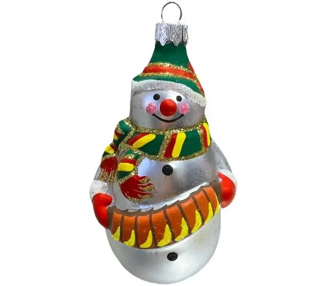 Елочная игрушка Снеговик, стекло, НП-2651