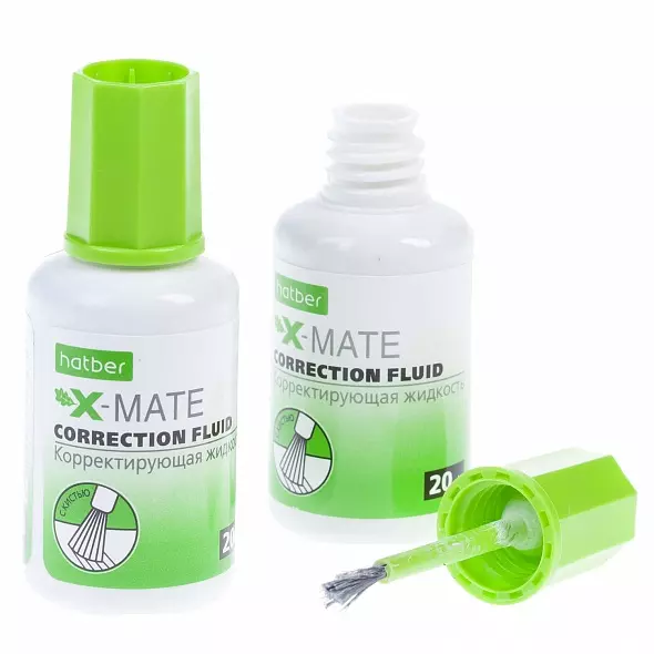 Корректирующая Жидкость Hatber X-Mate на химической основе 20ml с кисточкой