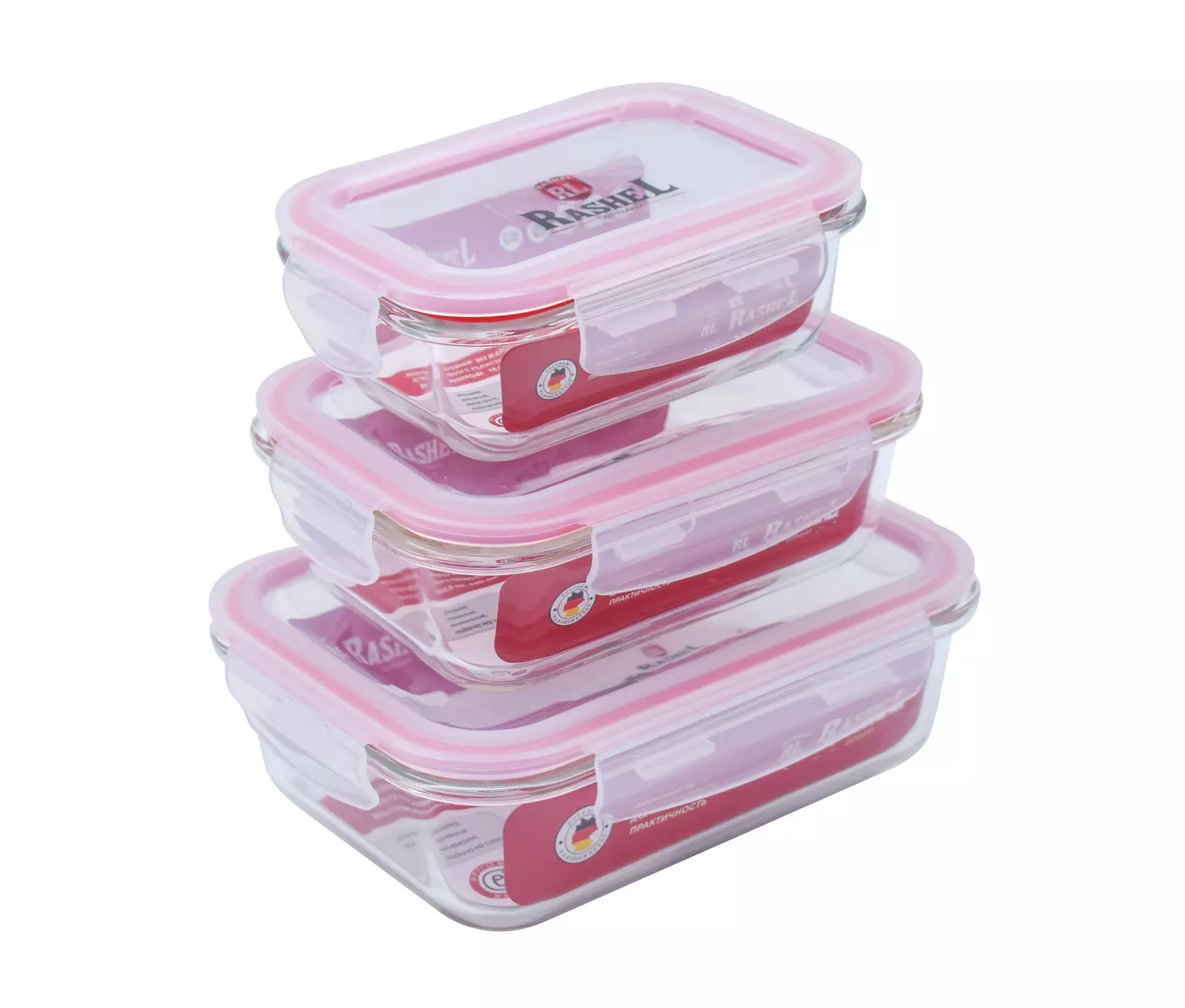 Контейнер пищевой 800 мл, жаропрочное стекло Rashel R-80/5