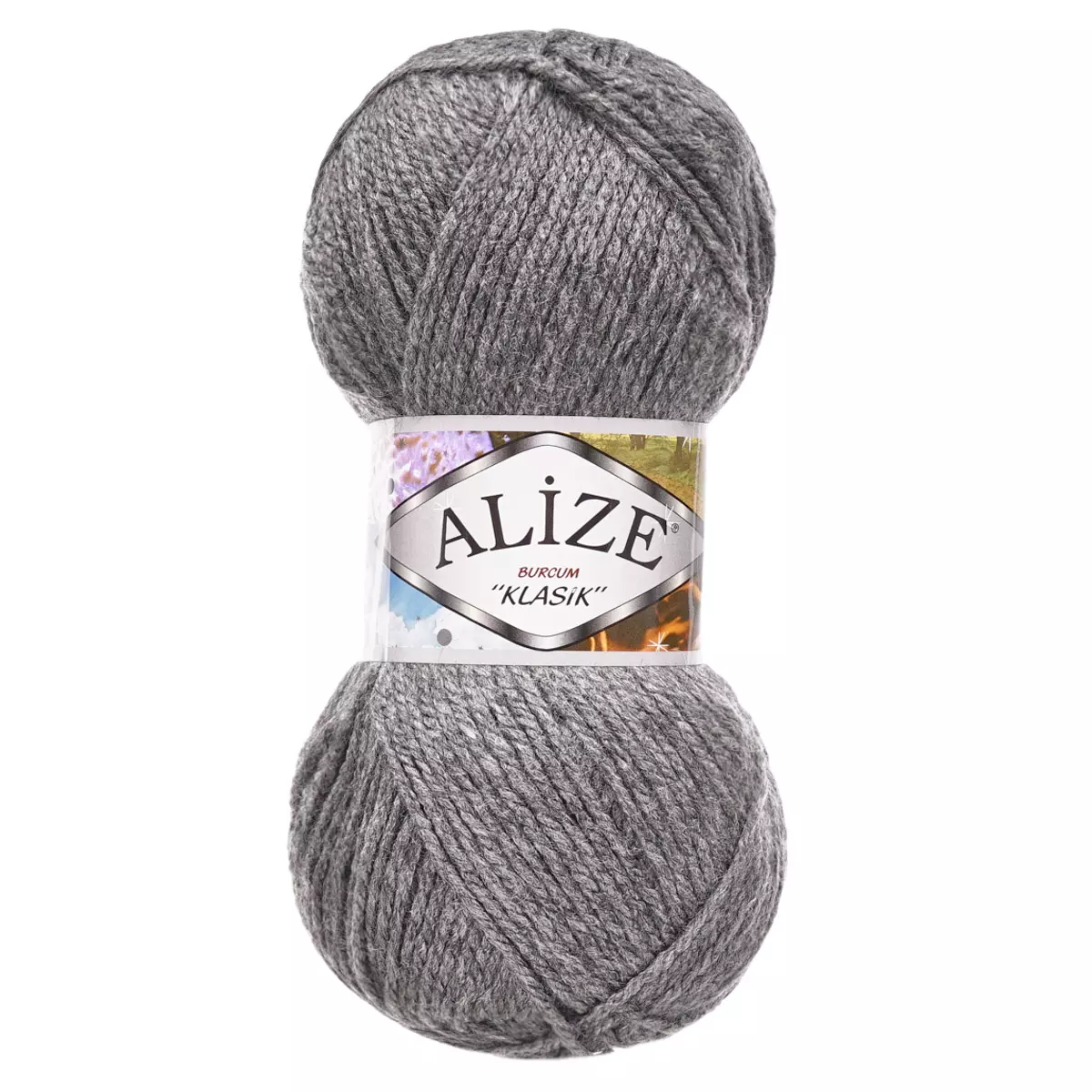 Пряжа Alize burcum klasik 100гр. 210м темно-серый меланж 100% акрил