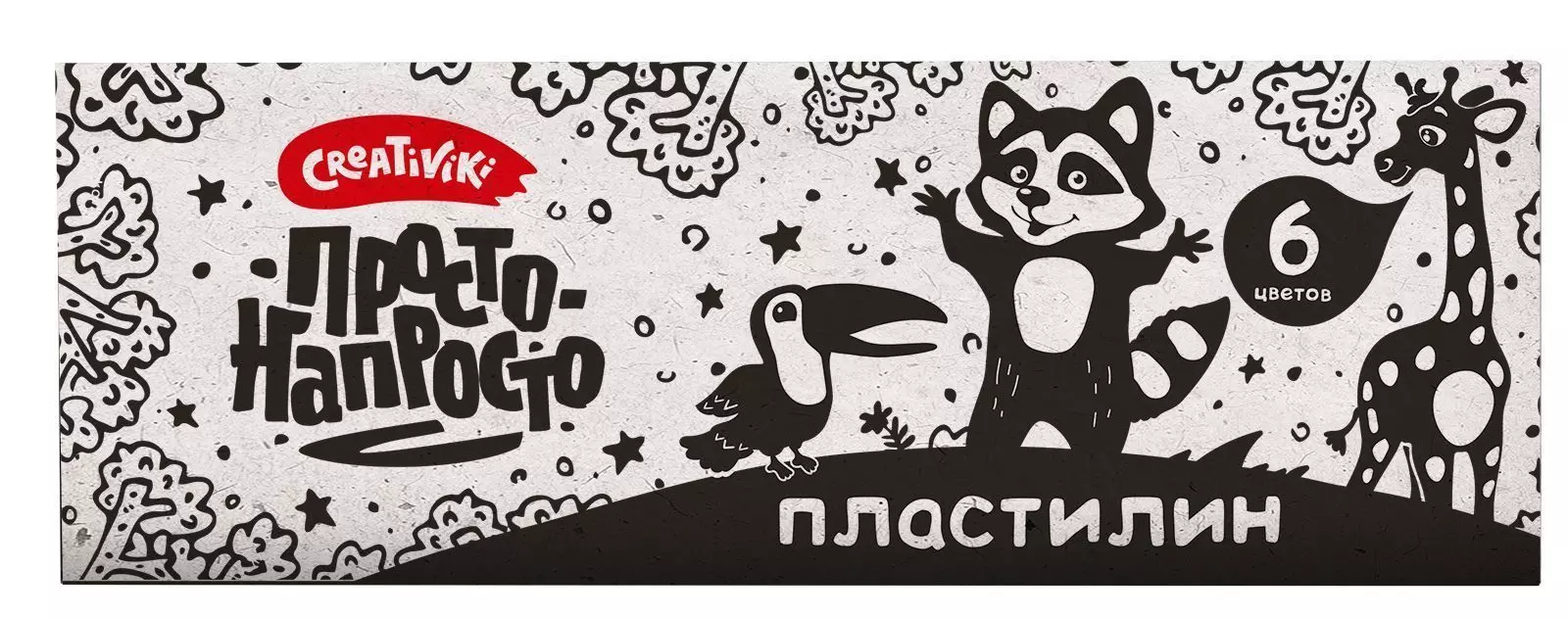 Пластилин Creativiki ПРОСТО-НАПРОСТО 6 цв. 72 г ассорти