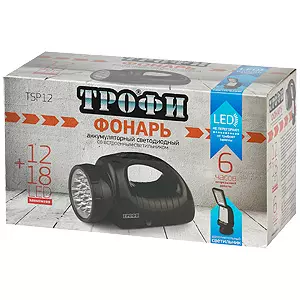 Фонарик Трофи C0045551 TSP12 4V1.8Ah, 12+18xLED, ЗУ 220V аккумуляторный