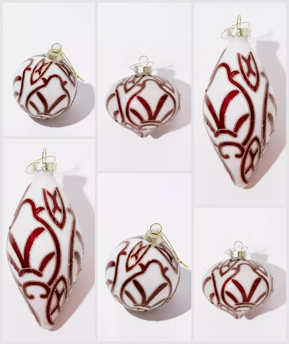 Елочные украшения стекло (12 шт) Волшебство на ветках VNV23/12-67