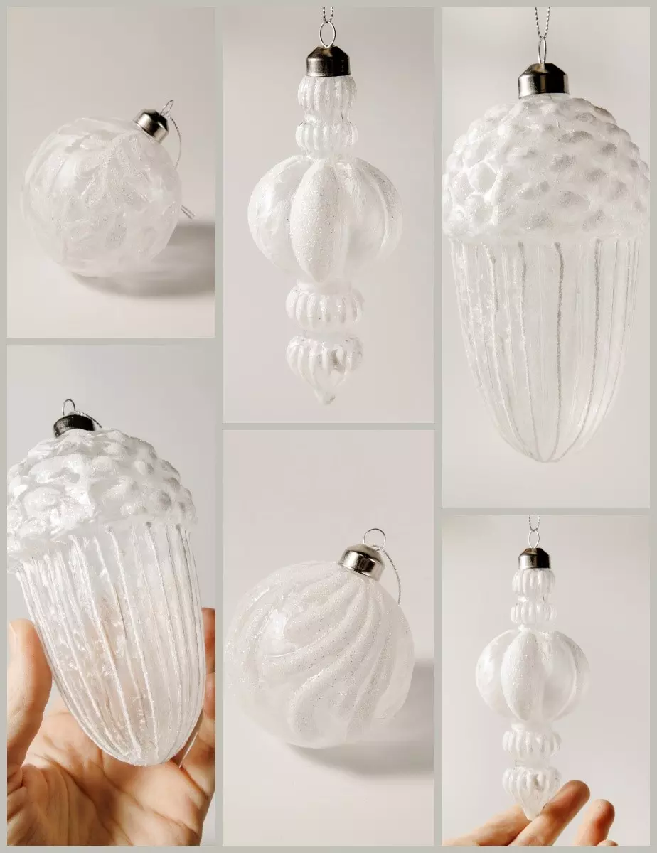 Елочные украшения стекло (12 шт) Волшебство на ветках VNV24/12-137