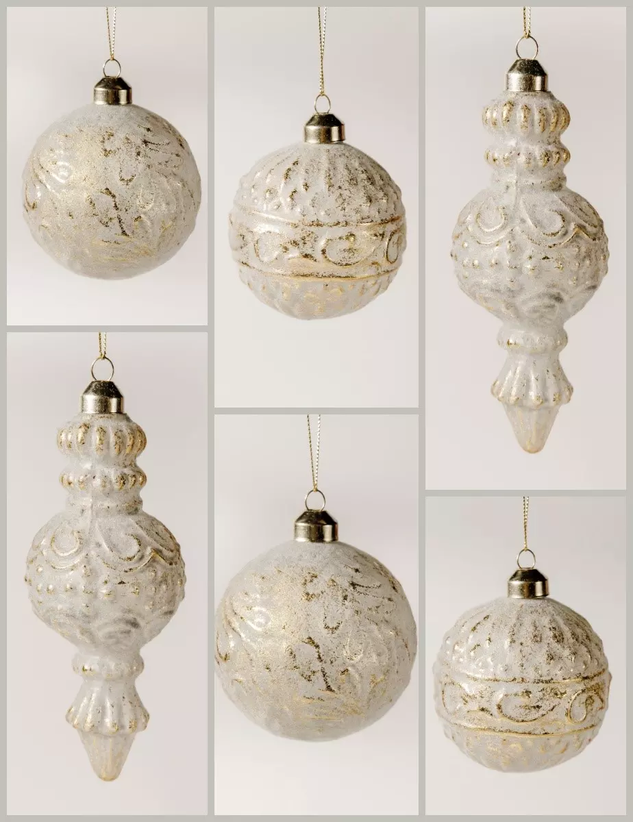 Елочные украшения стекло (12 шт) Волшебство на ветках VNV24/12-139