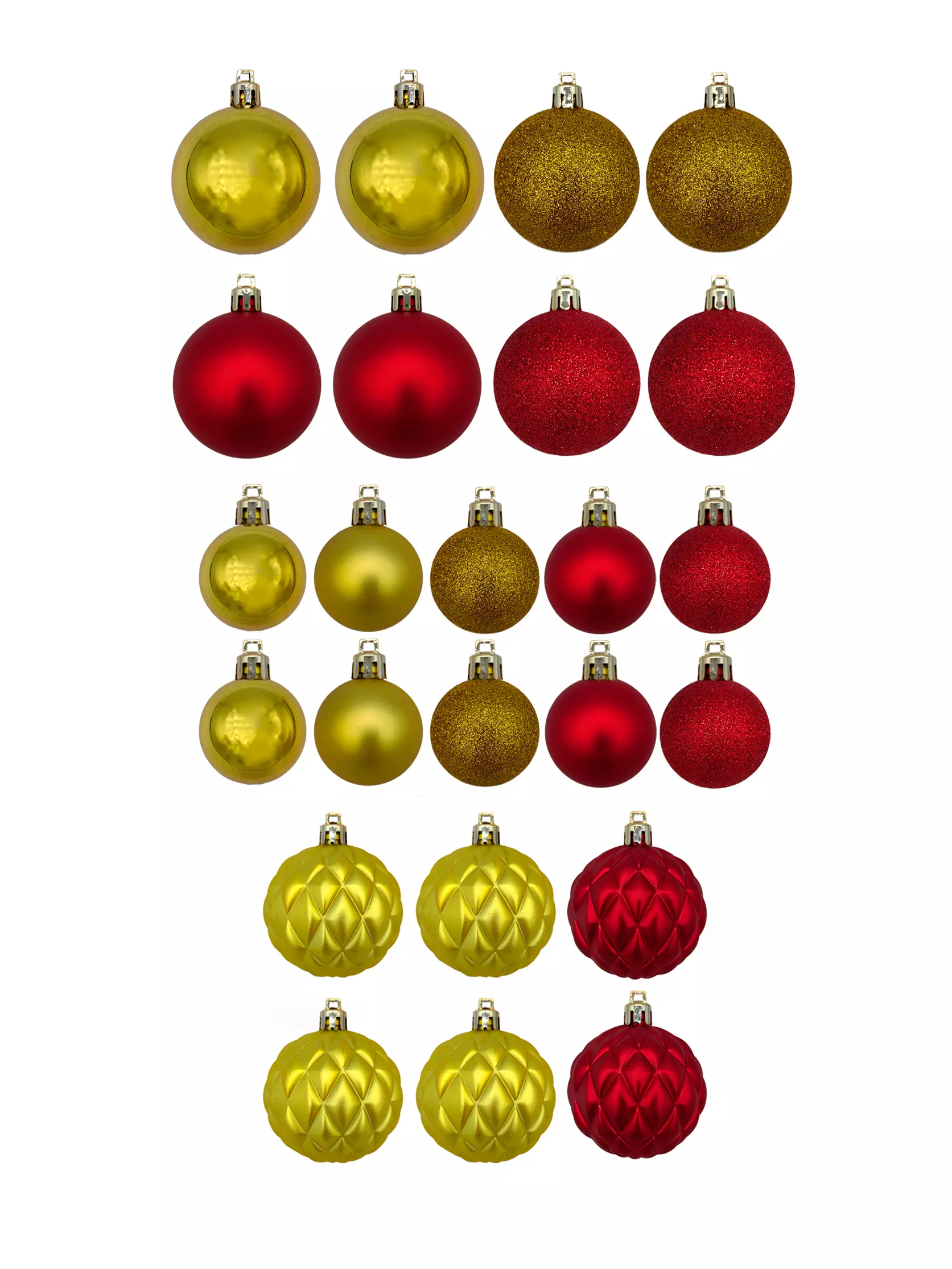 Новогоднее подвесное украшение из полистирола Красный, Золотой, набор из 24 шт  6x30x20см 96256