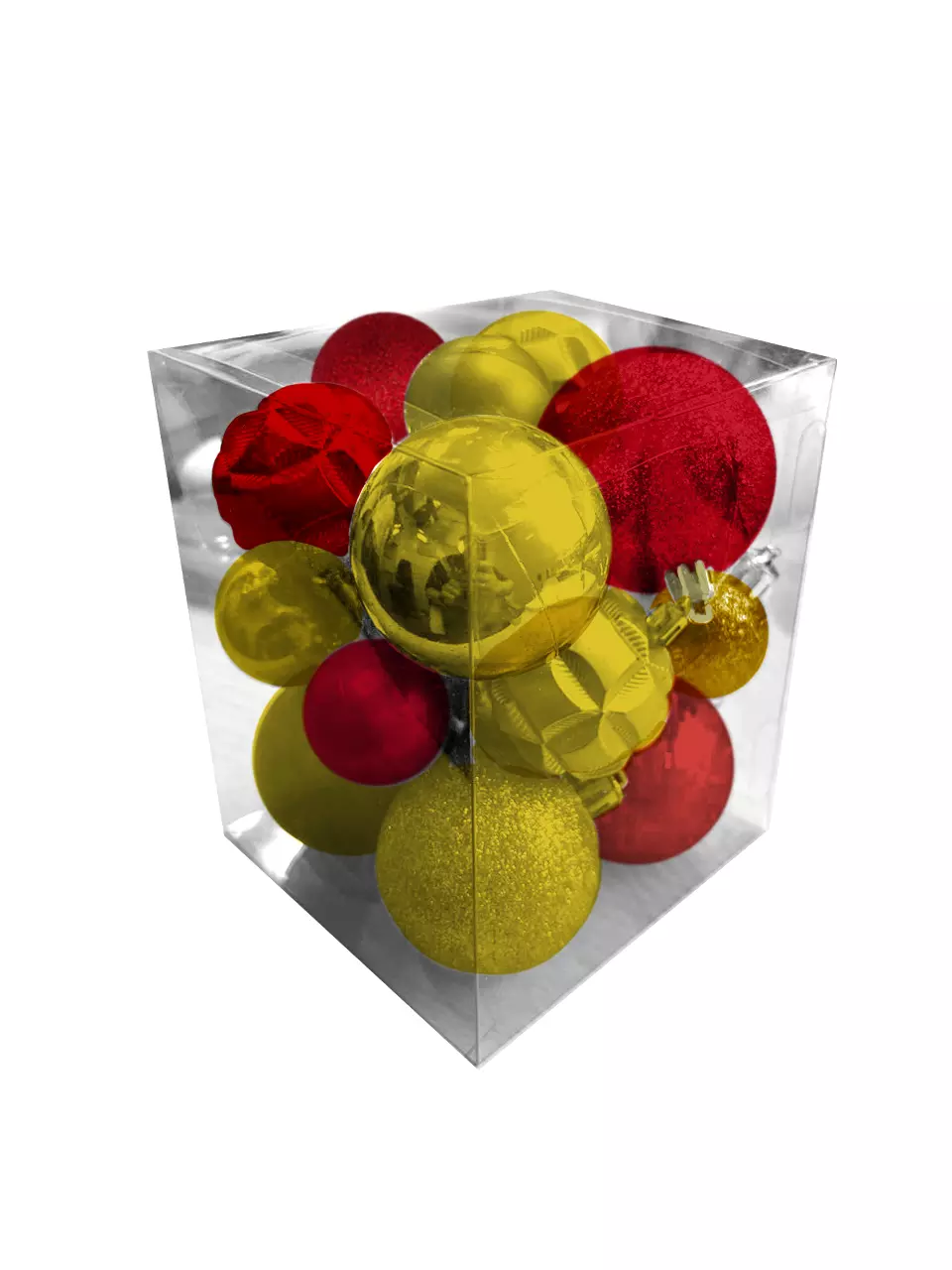 Новогоднее подвесное украшение из полистирола Красный, Золотой, набор из 24 шт  6x30x20см 96256