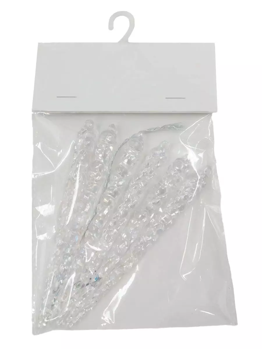 Новогоднее подвесное украшение из полистирола, 6 шт в наборе / 12,4х1,5х1см 94665