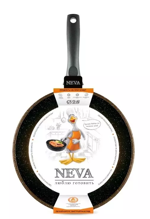 Сковорода 28 см, литой алюминий, Neva&quot;Granite Brown&quot; литая NGB128