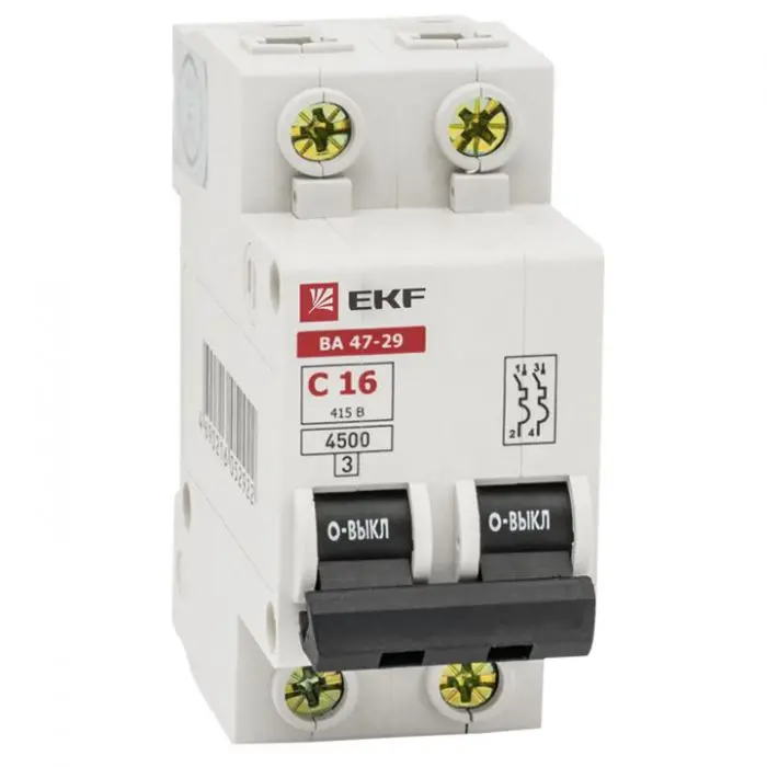 Автоматический выключатель EKF Basic mcb4729-2-32C 2P C 32А 4,5кА ВА 47-29