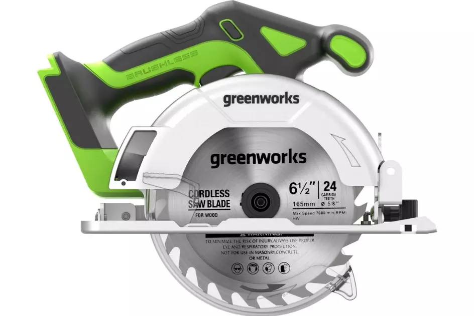 Аккумуляторная циркулярная пила бесщеточная Greenworks 24V GD24CS165 1501607 без АКБ и ЗУ
