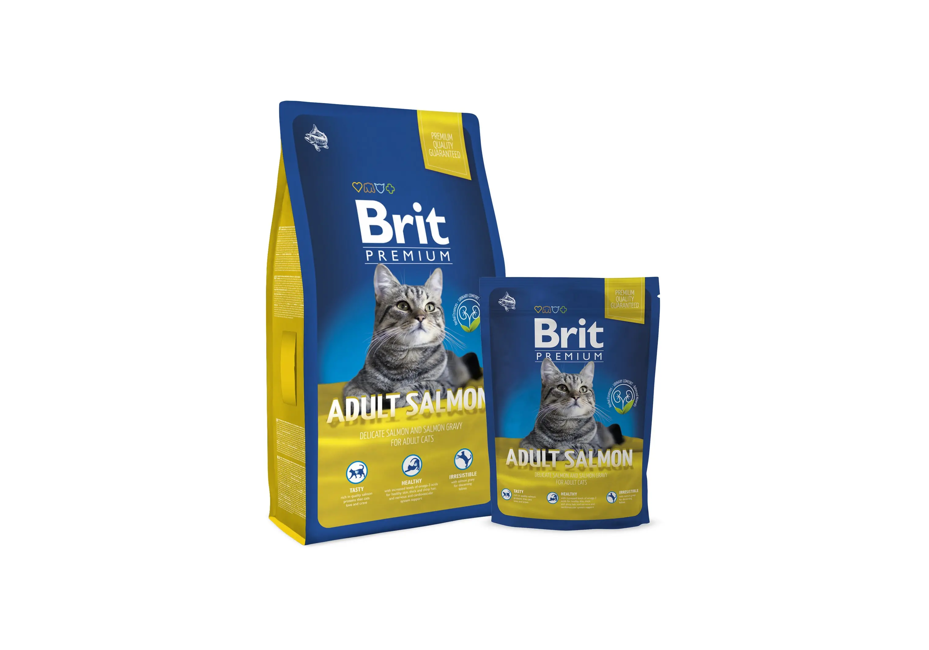 Сухой корм для кошек Brit Premium Adult с лососем, 0,8 кг
