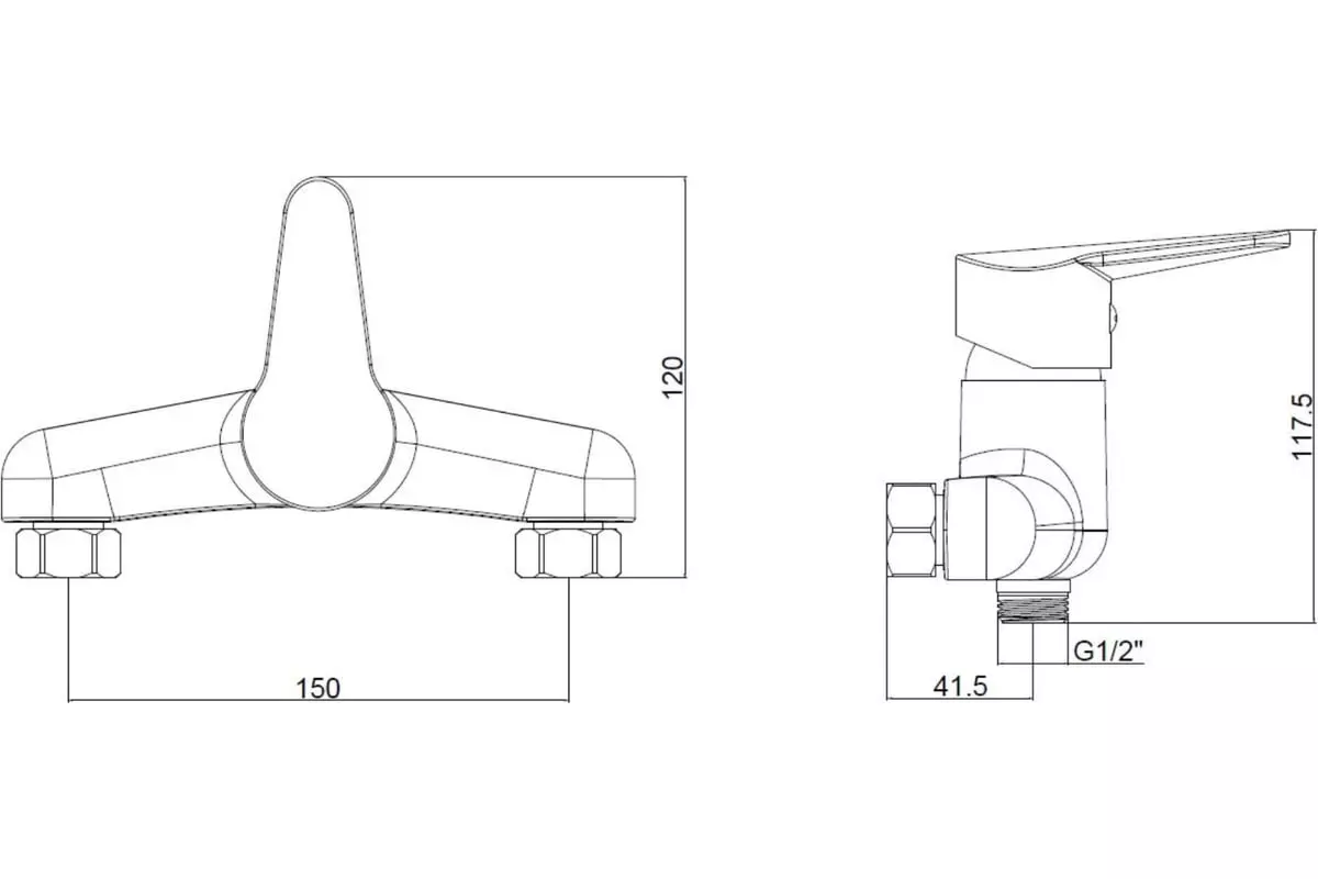 Смеситель для душа, хром, с аксессуарами, VODA Breeze BZ80acs, полимерный сплав