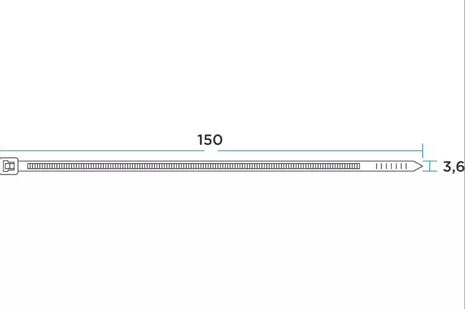 Хомуты нейлоновые 3,6х150мм 100шт белый REXANT 07-0150-4