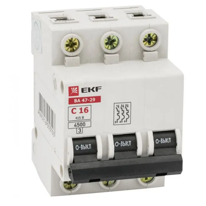 Автоматический выключатель EKF Basic mcb4729-3-32C 3P C 32А 4,5кА ВА 47-29