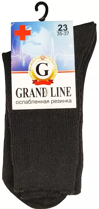 Носки мужские р-р 27 GRAND LINE МЕД-70, черный