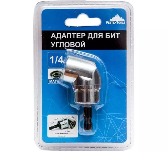 Адаптер для бит угловой 1/4&quot;; 61 мм Vertextools РД-1/4-61