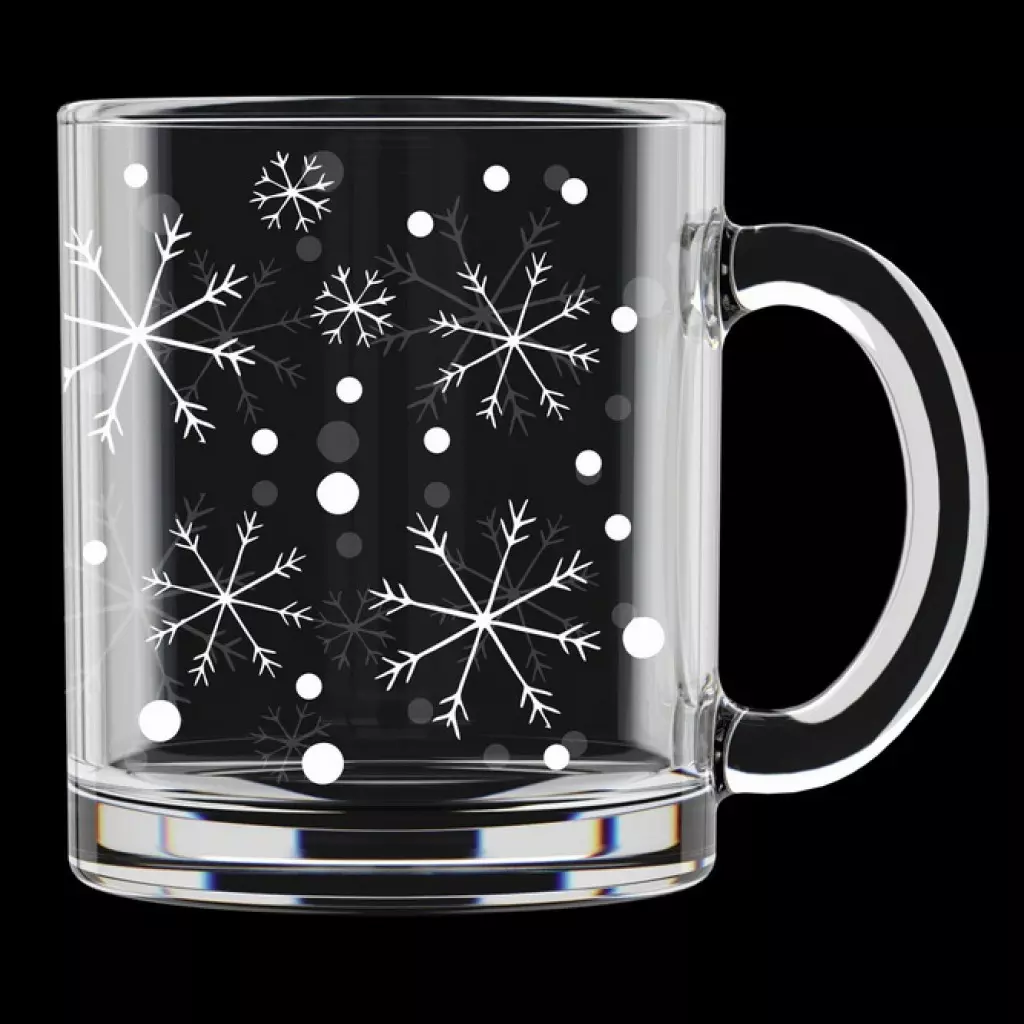 Кружка 300 мл, стекло, &quot;Снегопад&quot;, арт.208-Г