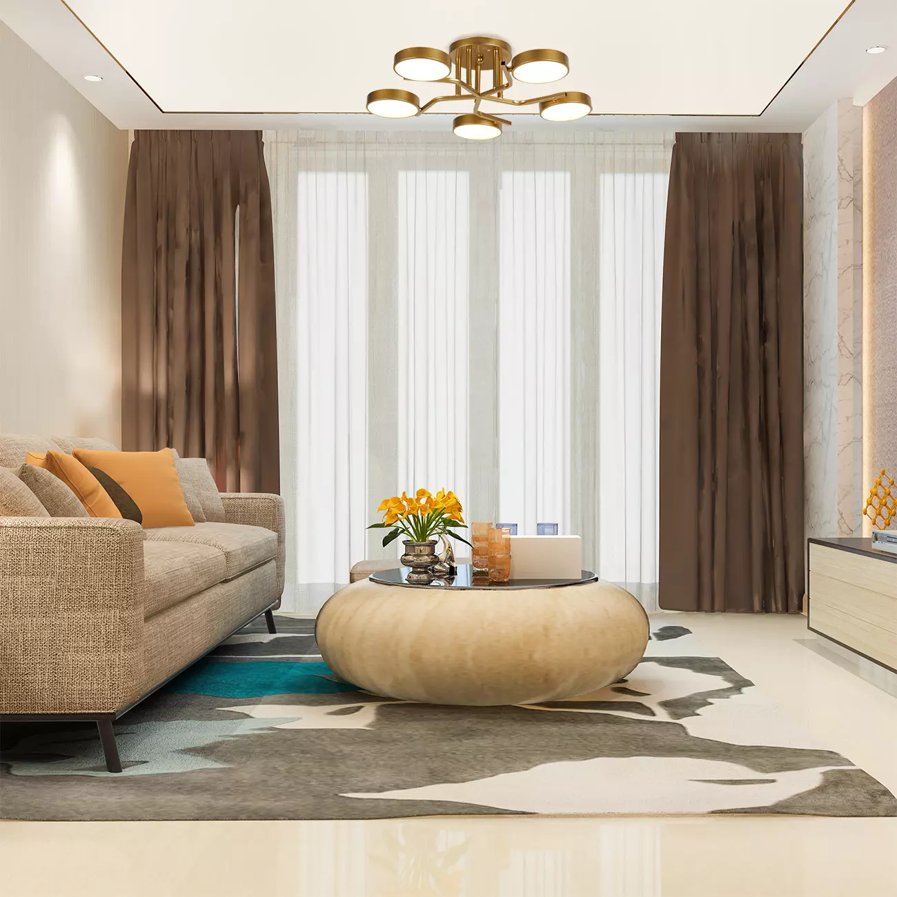 Люстра светодиодная 60Вт металл шампань Escada 10273/5LED
