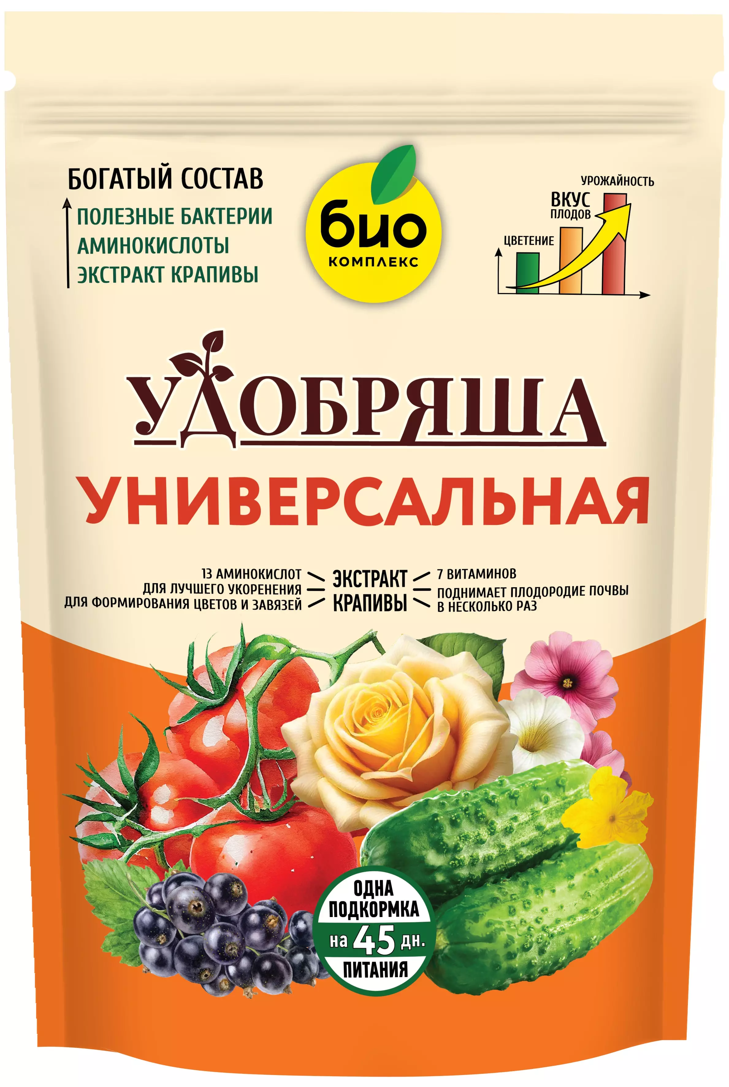 Удобрение универсальное органическое 0,9 кг Удобряша, БИО-комплекс