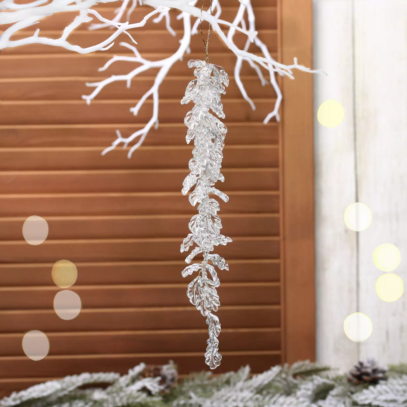 Елочное украшение Изящные переливы 30 см прозрачный 259-131