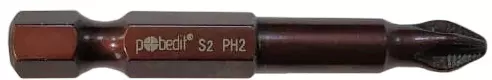 Биты PH2х50 мм 2 шт DELUXE S2+Bronze+AntiSlip, Pobedit 2616822