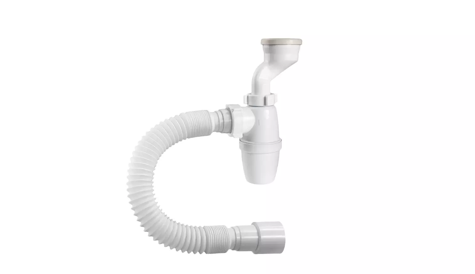 Сифон бутылочный для писсуара 1 1/4&quot;х40 с манжетами d40-46 мм, гибкая труба 40-40/50, ORIO Р-31009