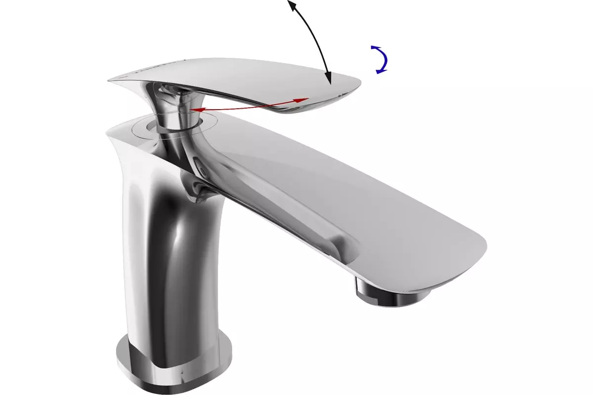 Смеситель для раковины, хром, TOKITO TOK-FUJ-1011, латунь, современный дизайн