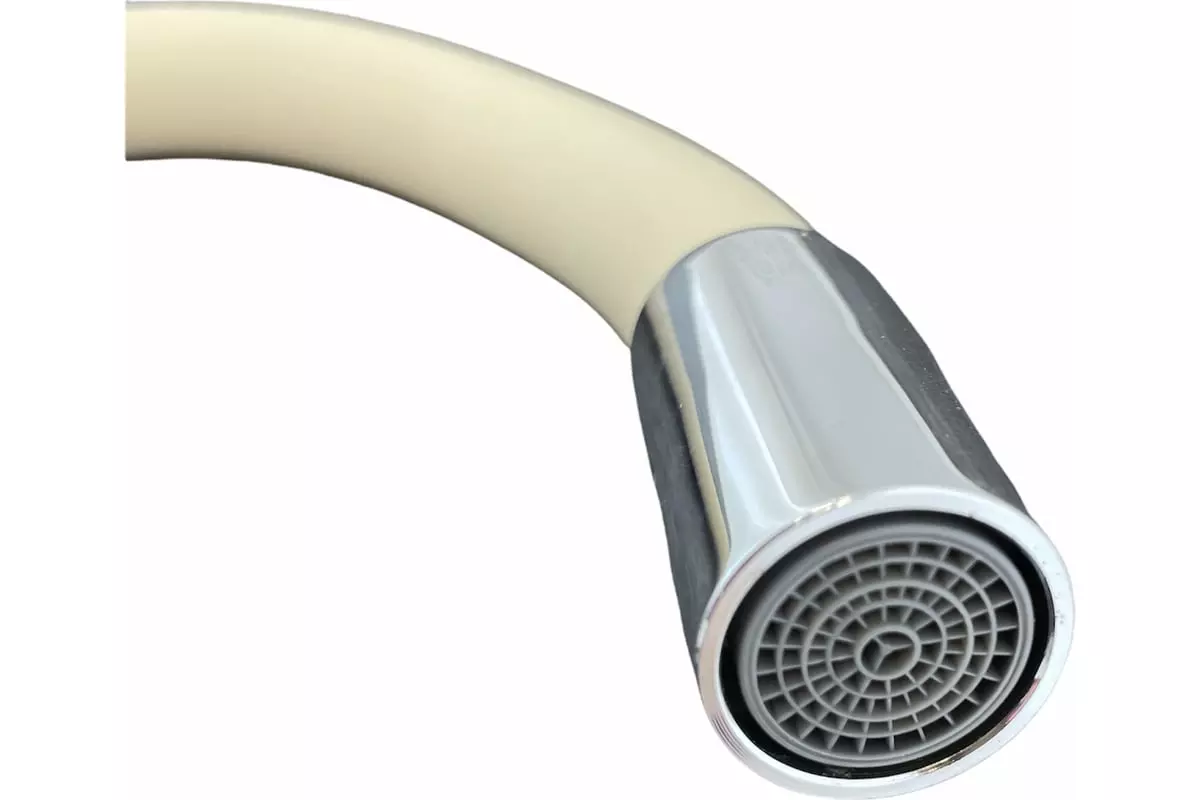 Смеситель для кухни, гибкий излив, бежевый/хром, Rainsberg R3193F-6, силумин