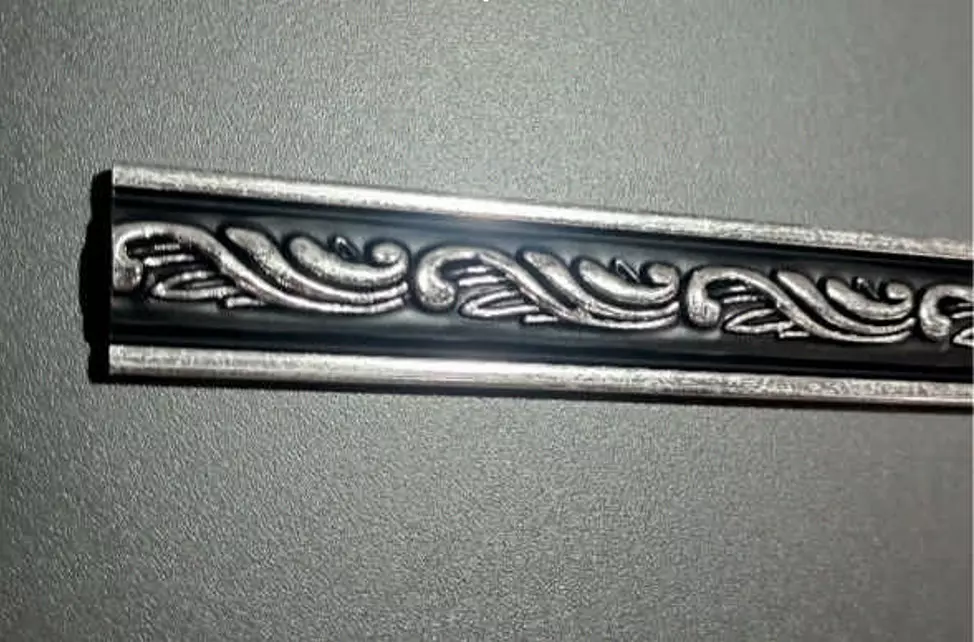 Молдинг декоративный 2400х14х30 мм, дюрополимер,цветной Paolo Arte COL157-63 чернёное серебро