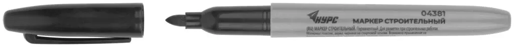 Маркер строительный перманентный КУРС 04381 черный, пулевидный 3 мм