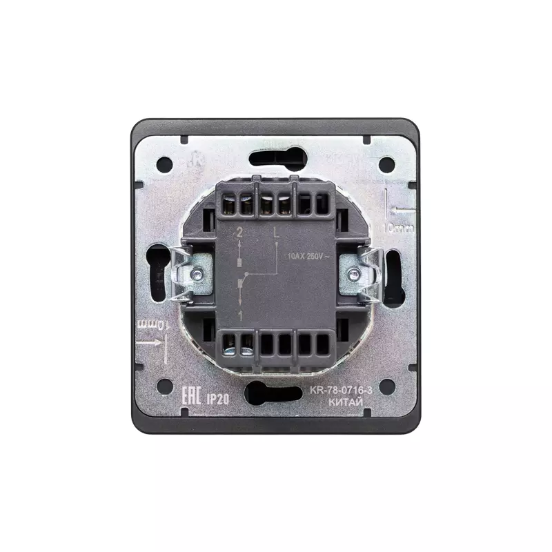 Выключатель встраиваемый 1-клавишный c индикатором оникс Kranz Miele Round KR-78-0713-3