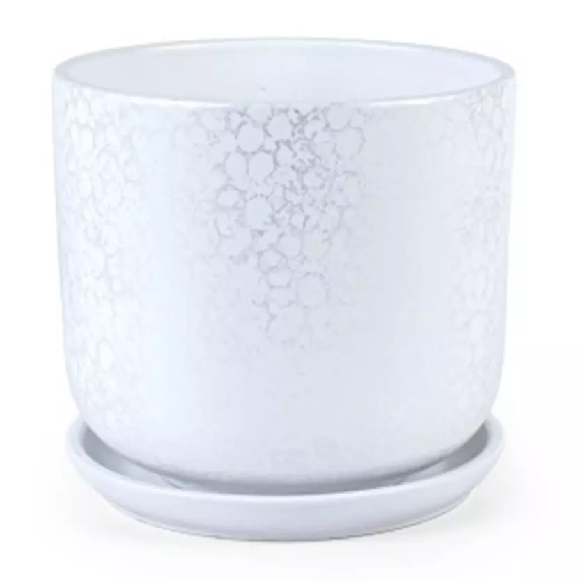 Горшок цветочный Питон цилиндр ø22 см 5,4 л керамика белый