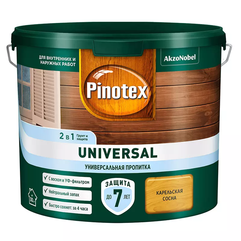 Пропитка Pinotex Universal 2 в 1 Карельская сосна 2,5 л