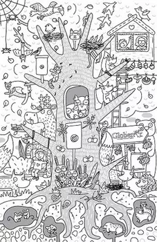 Огромная раскраска &quot;Жизнь на дереве&quot;120х80см (упаковка: тубус-коробка). Издательство Globen