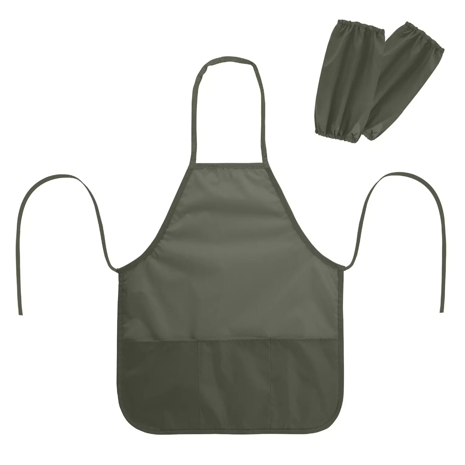 Фартук с нарукавниками для уроков труда 44x55 см, 3 кармана, хаки, ПИФАГОР 273756