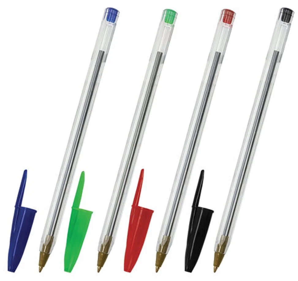 Ручки шариковые STAFF Basic Budget BP-04, Набор 4 цвета, 0,5 мм, 143872