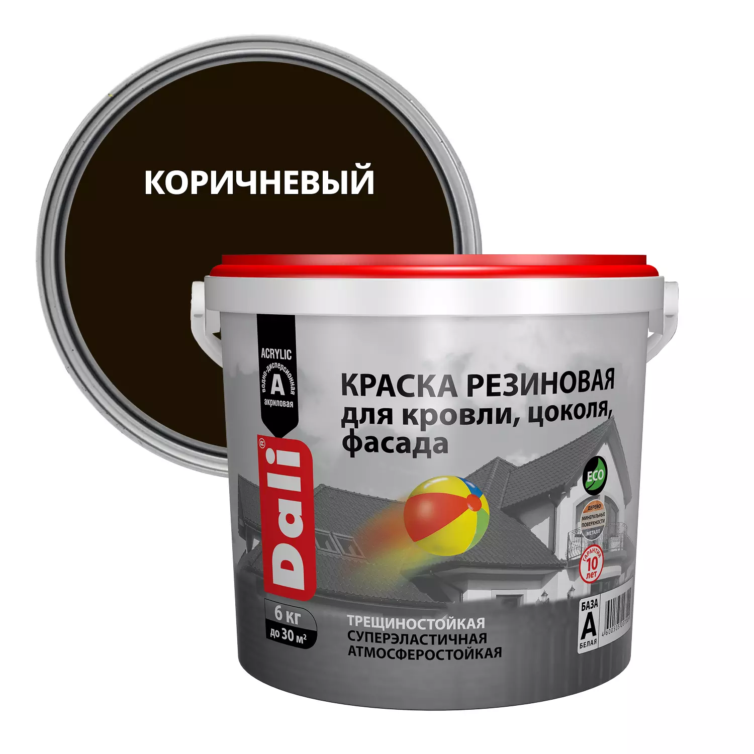 Краска резиновая Dali коричневый 6 кг