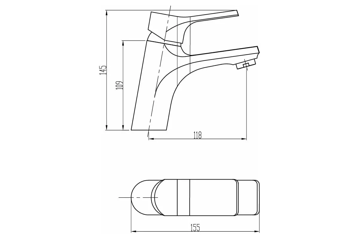 Смеситель для раковины, хром, ESKO Eiger EG 26, латунь, без донного клапана